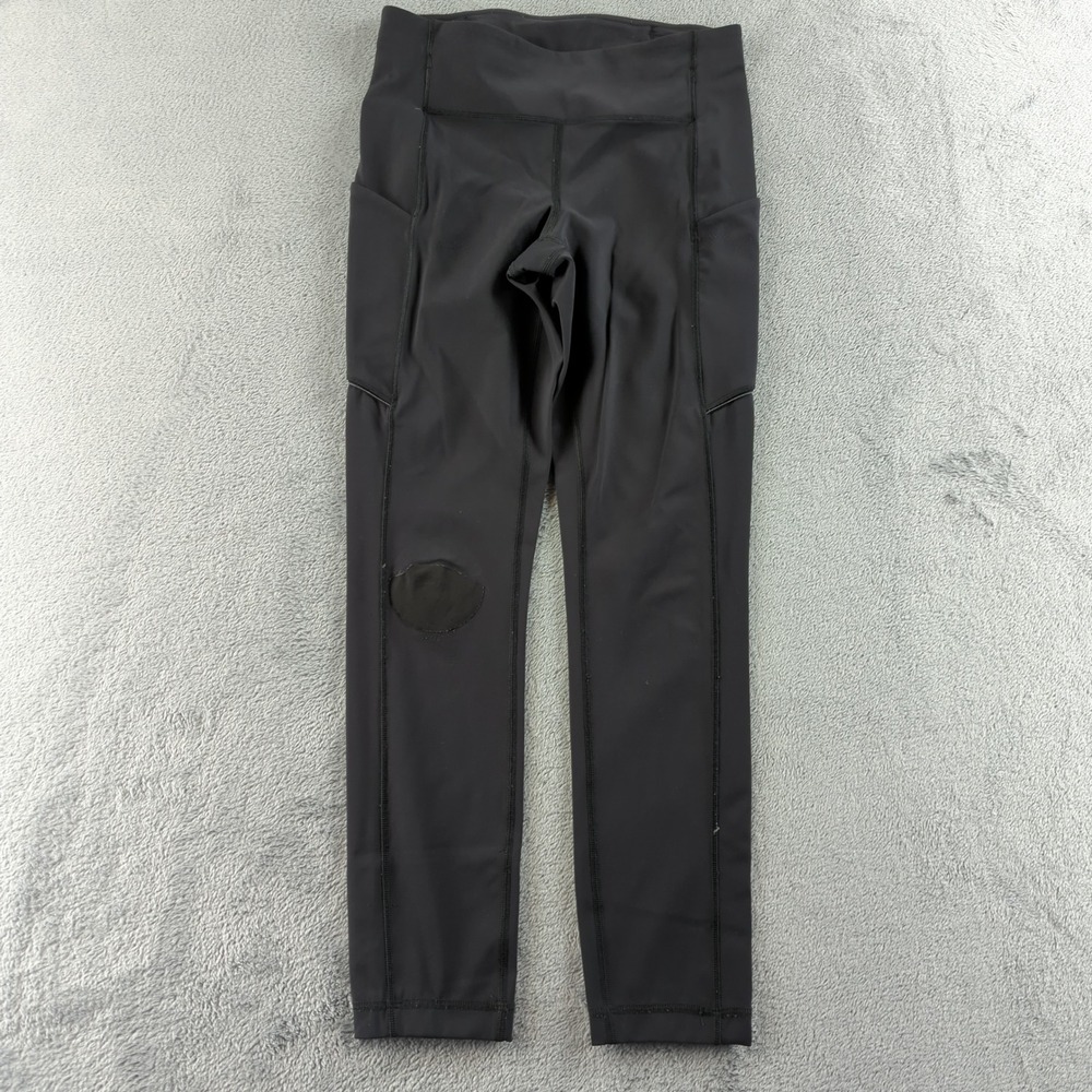 Lululemon Leggings Womens 4 Black Cropped High Rise Athletic‎ Yoga Pockets